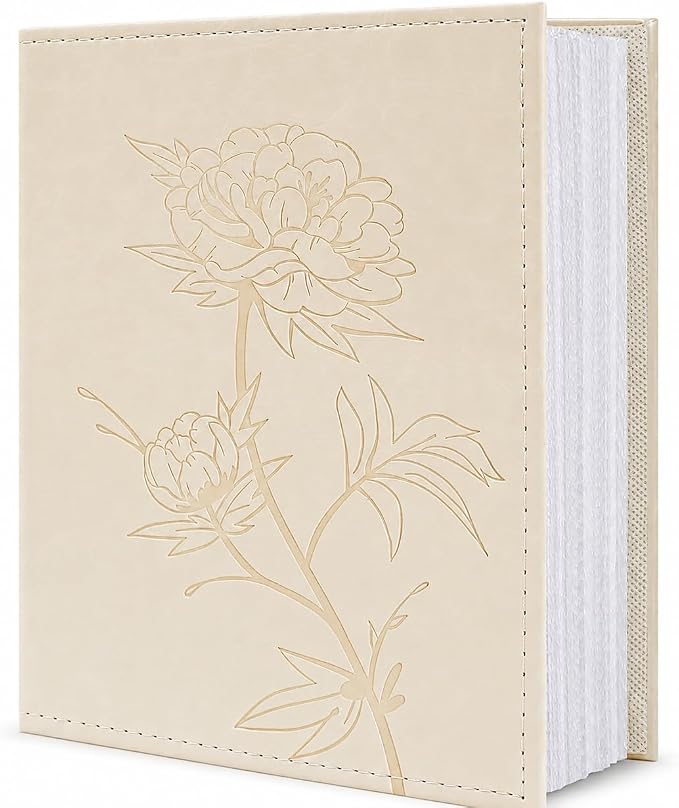 Vienrose 4x6 Photo Album Holds 200 Photos Vegan Leather Cover | Horizontal pockets, Beige, Large capacity, Family Wedding Baby Travel by Vienrose