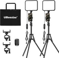 UBeesize 2-Pack LED Video Light Kit with Tripod Stand & Phone Holder | Ultra-Bright 3000-Lumen Dimmable Studio Lights for Live Streaming, Video Recording, Makeup, Gaming, YouTube and Photography by UBeesize