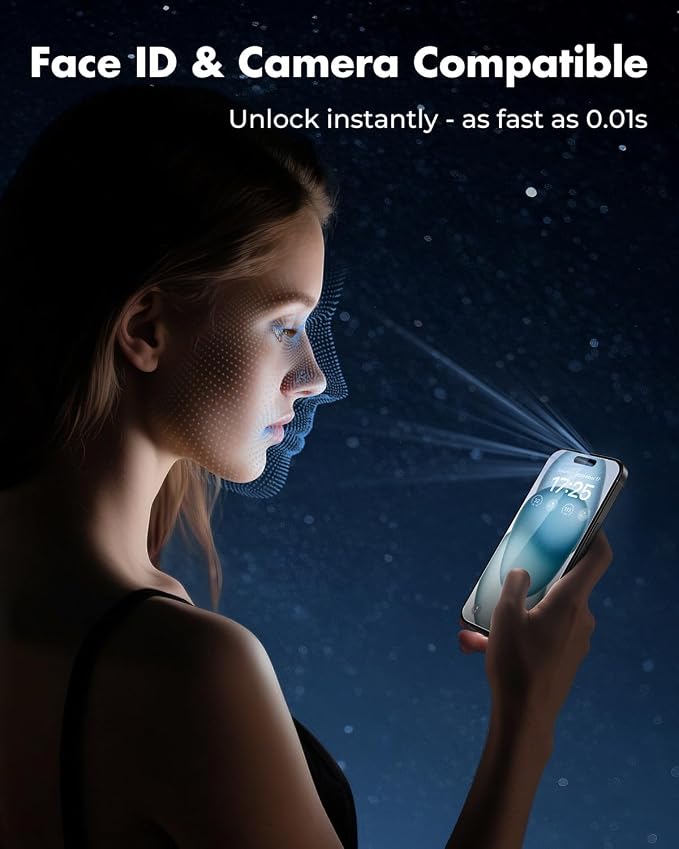 UNBREAKcable iPhone 15 Screen Protector & Camera Lens Protector | Upgraded Dual-Tempered Glass with Military-Grade 9H Hardness, 3-Pack,HD Clarity, Anti-Fingerprint, Case Friendly, Fits 6.1'' - Image 6