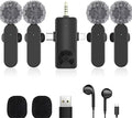 3 in 1/Four in one Wireless Lavalier Microphone for iPhone,iPad,Android,Camera,Computer,mini Noise Reduction Recording Mic Ultra-Low Delay,for Vlog/TikTok/YouTube Live Stream (4 Mic) by Unknown