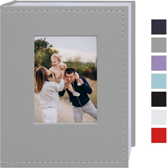 Small Photo Album 4x6 100 Pockets Leather Cover Picture Book Holds 4x6 Photos for Wedding, Baby, Family, Graduation by CHERRICH