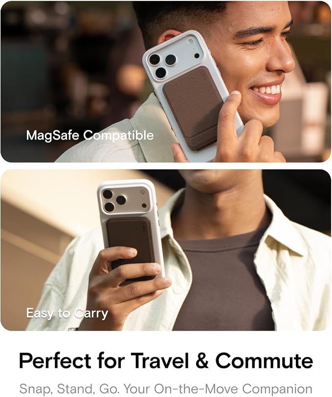 MOFT Phone Tripod Stand, Portable Selfie Stick for iPhone | MOVAS-E- Coffee Leather | Mulit-Angle | Pocket Size | Magsafe Compatible | Easy to Charge | Stylish |For Content Creators - Image 5