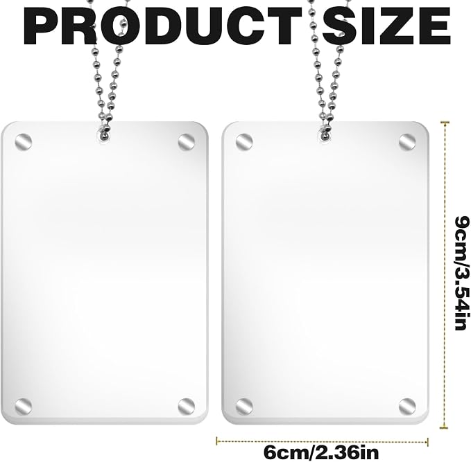 2Pcs Car Hanging Photo Holder Universal Magnetic Car Picture Frame Rear View Mirror Accessories Ornaments Decor Personalized Acrylic Transparent for Dads Gift - Image 2