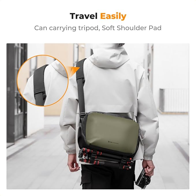 K&F CONCEPT Large Camera Sling Bag, Everyday Shoulder Bag | Multifunction Photography Compact Crossbody DSLR Portable Bag, Compatible for Canon/Nikon/Sony, BS08 - Image 5