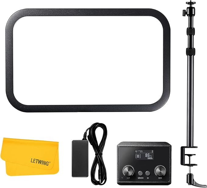 Godox ES45 Key Light,LED Video Light with Extendable Desk Stand,2.4G Wireless Control,0-100% Brightness & 2800-6500K Color Temperature,E-Sports LED Light Kit for Streaming,Zoom Calls, YouTube,Tiktok by GODOX