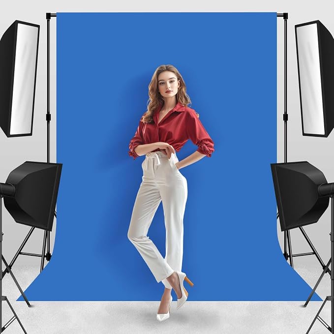 Blue Photo Backdrop Professional Photography Background Polyester 6x9ft | Seamless Design eliminates Wrinkle Portrait Photography Wedding Dark Theme Decorations - Image 5