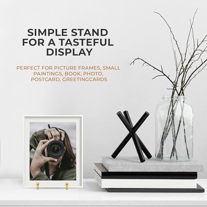TR-LIFE Plate Display Stand - 3 Inch Holder + Metal Frame for Picture, Decorative Plate, Photo Easel, Tabletop Art (Gold 2 Pack) - Image 4