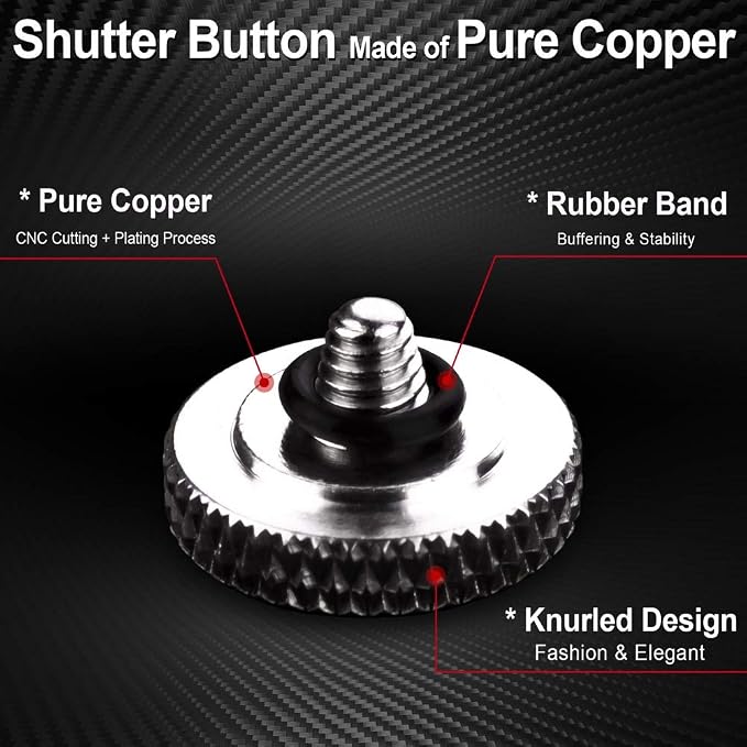Camera Shutter Button (2 Pack/Silver) Upscale Soft Shutter Release Button | Pure Copper for Fuji X100VI X100V XT5， Anti Shake, Multi-Color, for Nikon Zf Leica Canon Fujifilm, Street Travel Daily - Image 4