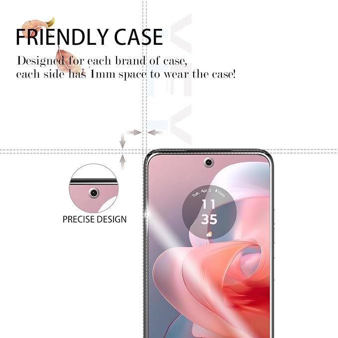 Moto G Power 5G-2024 HD Clear Tempered Glass Screen Protector + Camera Lens Protectors, [2+2 Pack] [Case Friendly] [Anti-Glare] [Bubble-Free] Screen Protector Glass For Moto G Power 5G-2024 - Image 4