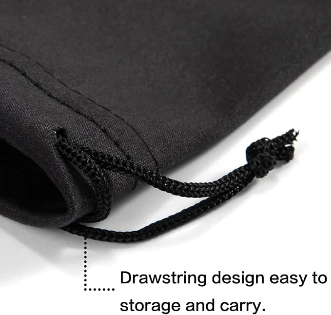 TRIUMPH VISION Glasses Case Soft Eyeglass Case Sunglass Pouch Cloth 3 Pack | Thick Microfiber Pouch Drawstring Pouch Eye Glass Bag Sunglasses Sleeve Storage, Lens Protection Cover,Cleaning Lens Screen - Image 4