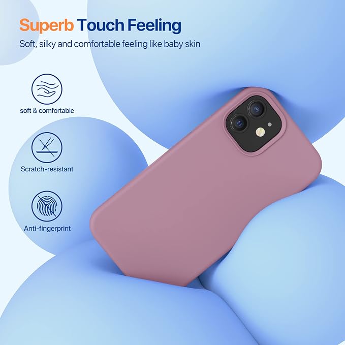 Miracase Silicone for iPhone 12 Case and iPhone 12 Pro Case, Blackcurrant | Liquid Silicone Gel Rubber Shockproof Drop Protection Phone Case for iPhone 12/12 Pro 6.1 inch - Image 3