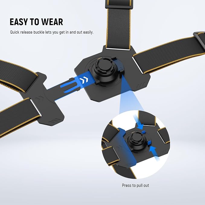 NEEWER Chest Mount Harness for Action Camera,Adjustable Hand Free Chest Strap Compatible with GoPro Hero DJI Osmo Insta360,Magnetic Release Action Camera Chest Mount for Point of View Video Vlog,GP25 - Image 6