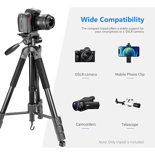 NEEWER Portable Aluminum Alloy Camera 2 in 1 Tripod Monopod Max. 70"/177cm with 3 Way Swivel Pan Head and Carrying Bag for DSLR, DV Video Camcorder (SAB264, Black) - Image 6