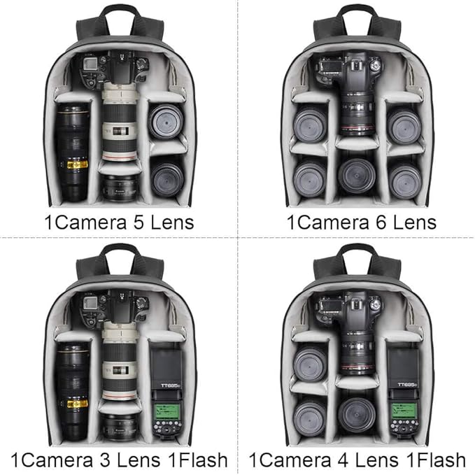 CADeN Camera Backpack Bag Professional for DSLR/SLR Mirrorless Camera Waterproof, Camera Case Compatible for Sony Canon Nikon - Image 4