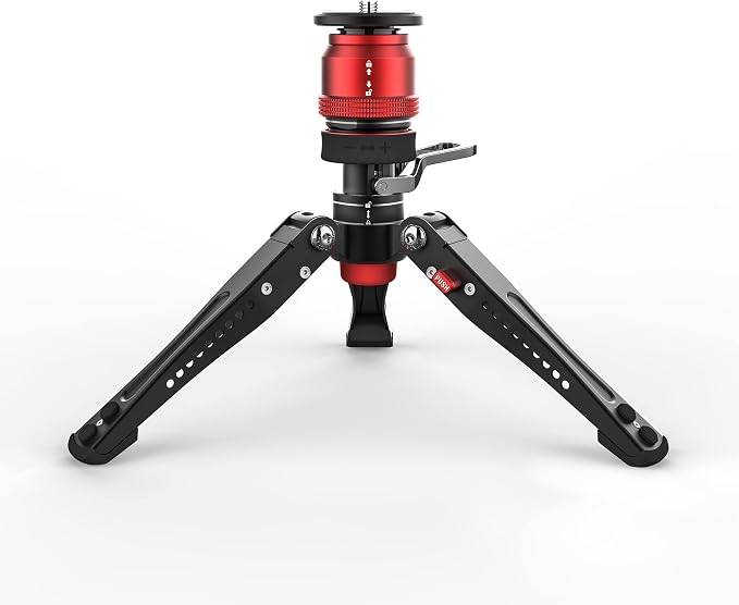 IFOOTAGE Cobra 3 Base-P Monopod Base with Pedal 10" Tripod | Aluminum Desktop Small Tripod for Camera with 1/4" & 3/8" Screws Compatible with Sony Nikon Canon DSLR Cameras, 17.64lbs by IFOOTAGE