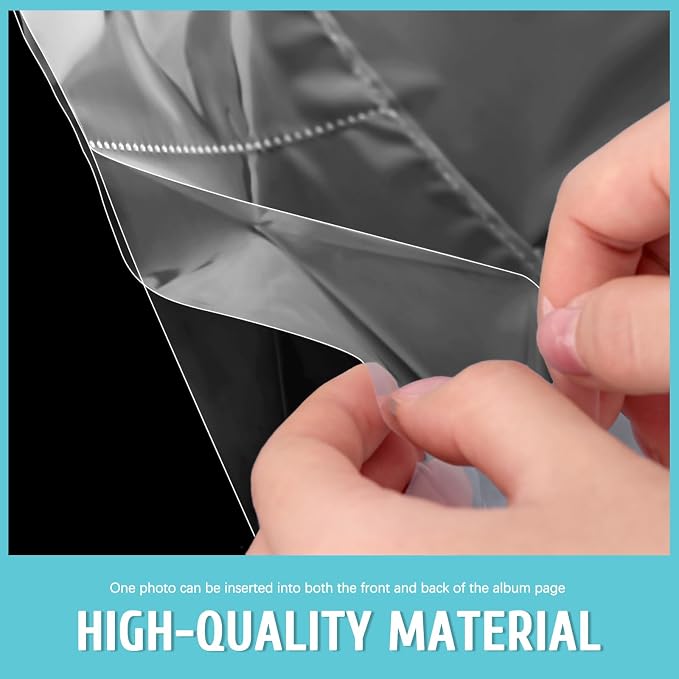 VOKOY 50 Pack 4" x 6" Clear Photo Sleeves for 3 Ring Binder, Double Sided 3-Pocket Sheet Protectors Archival Photo Album Postcard Refill Pages Storage Pockets Organizer, 300 Pockets - Image 7