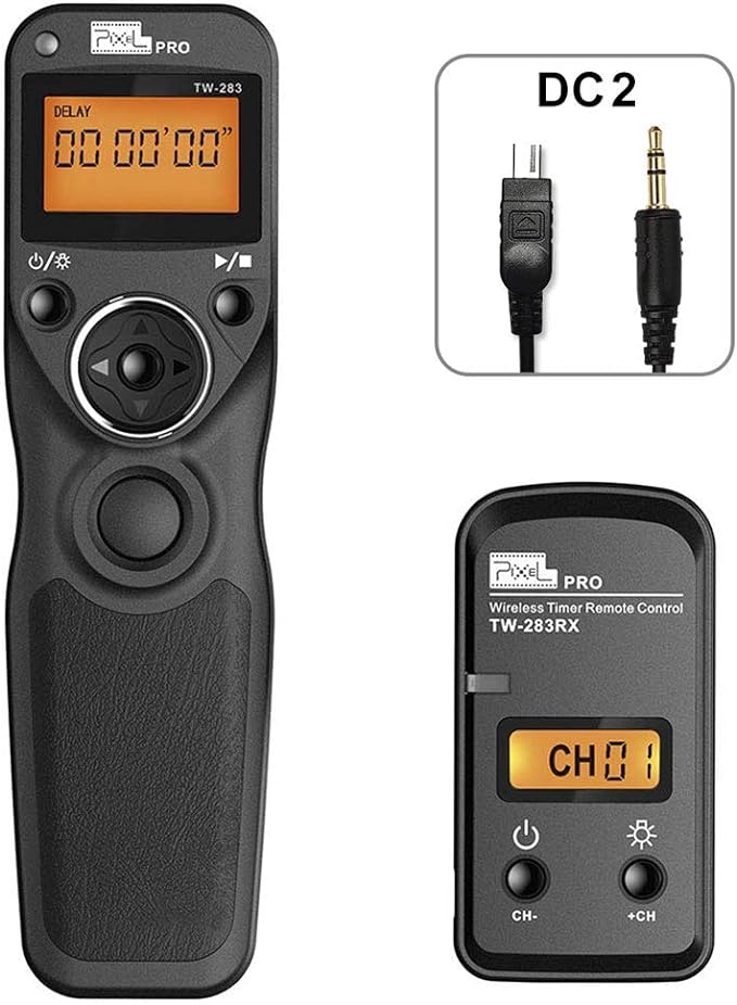 Wireless Remote Shutter Compatible for Nikon, Pixel TW-283 DC2 Wireless Shutter Release Remote Control Compatible for Nikon Z7 Z7II Z6 Z6II Z6III Df D90 D7500 D3300 D3100 D3200 D5000 D5500 D7200 D7000 by Pixel