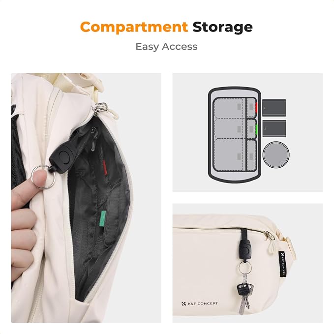 K&F CONCEPT 2 in 1 Camera Sling Bag, Everyday Shoulder Bag | Multifunction Photography Compact Crossbody DSLR Portable Bag, Compatible for Canon/Nikon/Sony, BS01 - Image 4