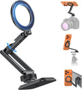 OMOTON Magnetic Phone Mount for Tripod Camera with Arca Base Cold Shoe 1/4" | Aluminum 360° Adjustable, Detachable Base with Magnet for Steel Surface for Gym Golf Cart Video Recording, for iPhone Android by OMOTON