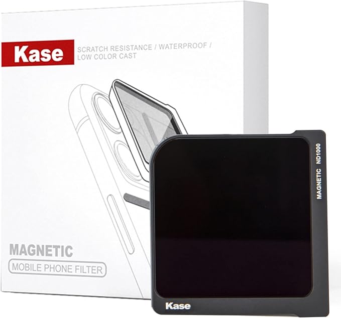 Kase Magnetic Square ND1000 Phone Camera Lens ND Filter for iPhone | Neutral Density Filter Compatible with iPhone 17 16 15 14 13 12 11 Samsung Android, Optical Glass & Multi-Coatings - Image 2