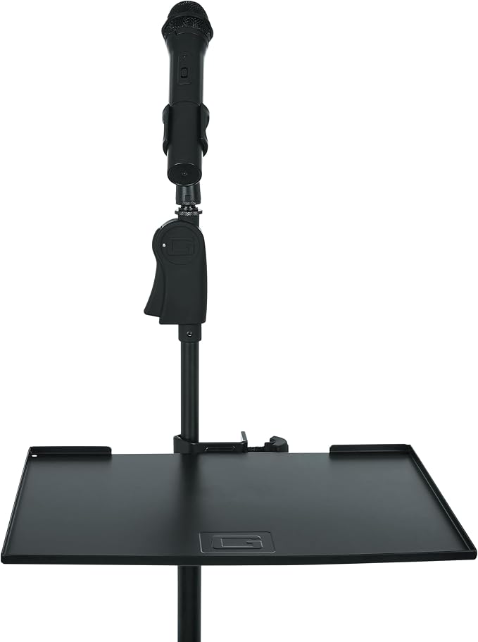 Gator Frameworks 11 x 15" Mic Stand Utility Shelf (GFW-SHELF1115) | Clamps to Most Microphone Stands, 10 lb. Weight Capcity, Keeps Accessories within Reach - Image 2