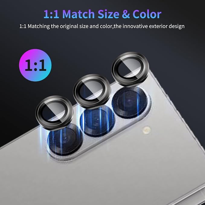 Camera Lens Protector for Samsung Galaxy Z Fold 6,1 Pack | Tempered Metal Glass Camera Cover Film,HD Clear,Anti-Scratch Lens Screen Protector Film,Case Friendly,Black Titanium - Image 5