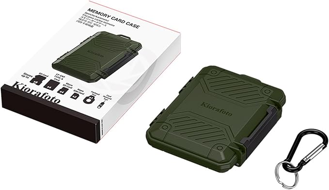 Memory Card Case with 18 Slots, IP67 Waterproof Anti-Shock Travel Camera Memory Card Holder for 8 SD SDHC SDXC Cards & 4 MicroSD TF MSD & 4 CFexpress Type-A Cards & 2 Nano SIM Storage - Green - Image 9