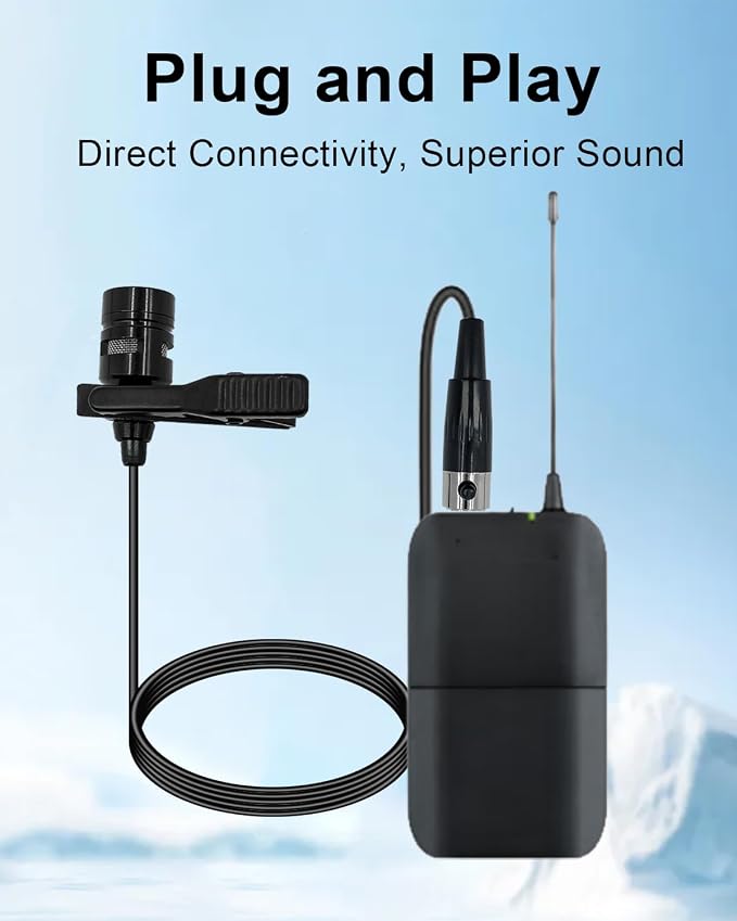 Lavalier Lapel Microphone Compatible with Shure KCX, PGX, BLX, SLX, GLX, ULX, QLX, FP, L1, LX1, SC1, U1, UC1, UT1, T1 Wireless Transmitter Unidirectional Condenser Mic (Mini XLR TA4F 4 Pin Plug) - Image 5