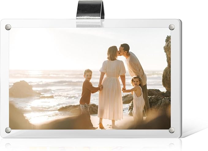 Car Sun Visor Photo Holder Clip, Magnetic Acrylic Visor Frame for Personal Photo Display, Car Interior Decor Accessoies (Transparent, 2.4 x 3.5) by Unknown