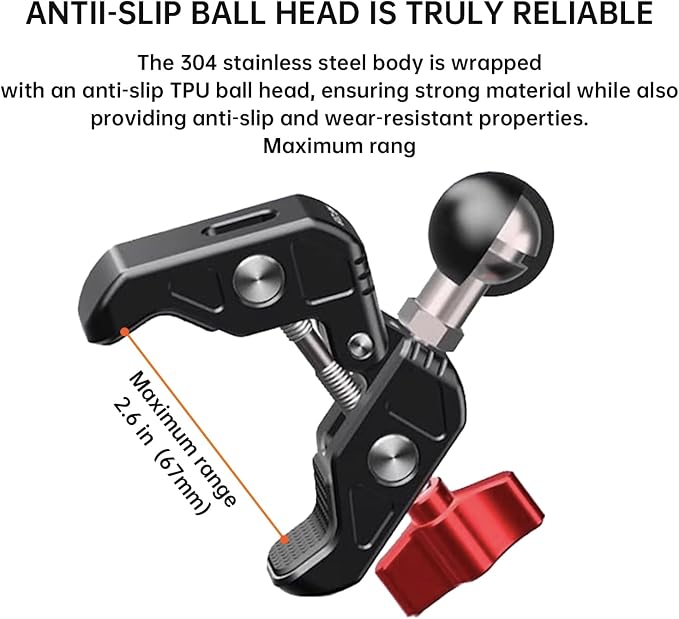 Camera Magic Clamp Mount with 1/4"-20 Screw | Versatile clamp mounts action cameras and lights on desks, bikes, umbrellas and studio stands. - Image 4