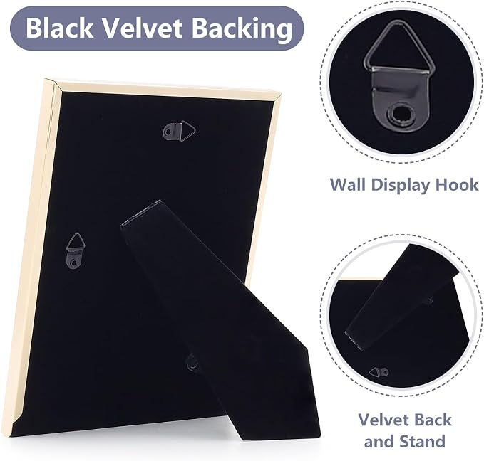 Premium Metal Picture Frame 5x7 Inches with Velvet Back Cover - Elegant and Durable Photo Frame for Displaying Cherished Memories, Perfect as Desk Decor, Home Office Accessory,Blue picture frame - Image 6