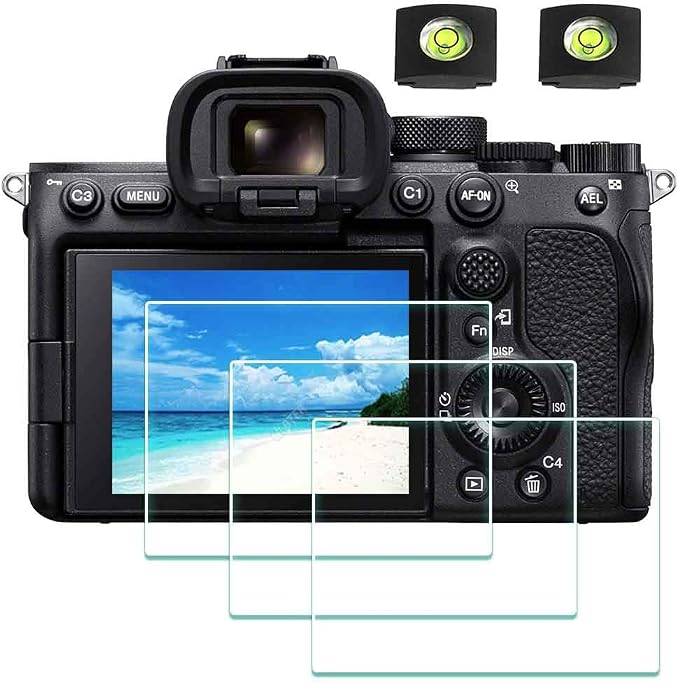 ULBTER Screen Protector for Sony Alpha A7S III A7S II A7SIII [3+2Pack] | Tempered Glass for Sony A7SII 7S III 7S II A7S3 A7S2 Camera & Hot Shoe Cover 0.3mm 9H Hardness Anti-Scrach Anti-Bubble by ULBTER