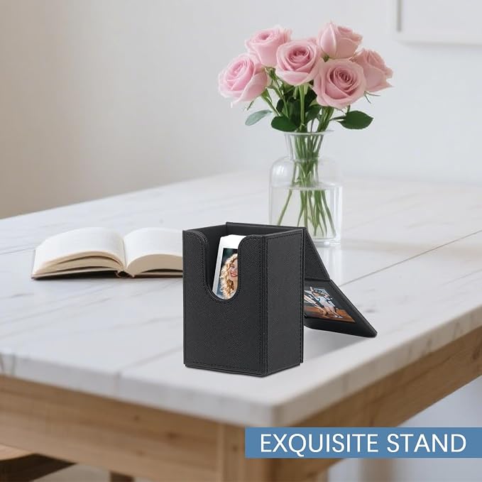 PU Leather Photo Holder Case – MaehSab Compatible with 2x3 Films for Mini Picture Size (54x86mm), Fits 50 Photos, Portable Storage Box with Pocket – Black - Image 6
