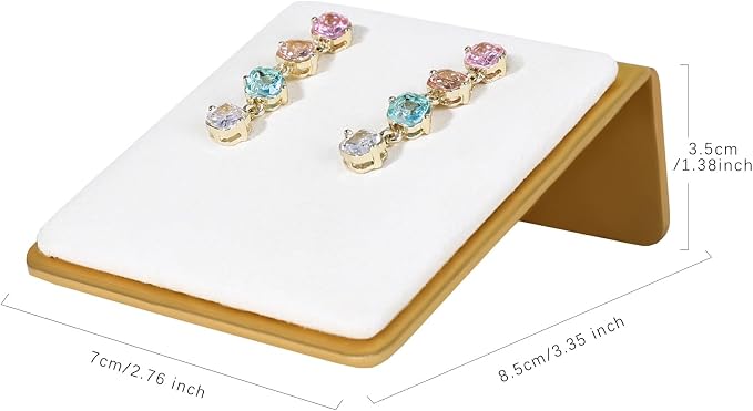 Beige Velvet stud earring holders for selling, small earrings storage board for girls, Gold Jewelry earring display stands, Jewelry studs organizer【Beige】 - Image 2