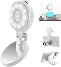 TELESIN Upgraded 4-in-1 Magnetic RGB Selfie Ring Light with Mirror & Phone Stand, Rechargeable Portable Clip On Fill Light for iPhone Samsung TikTok, Vlogging, Makeup, Photography, Streaming (White) by telesin