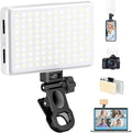 168 LED Portable Selfie Light Video Conference Light with Front & Back Clip, Rechargeable 3 Light Modes for Phone, iPhone, Android, iPad, Camera, Laptop, Makeup, Tiktok, Vlog(White) by Auriani