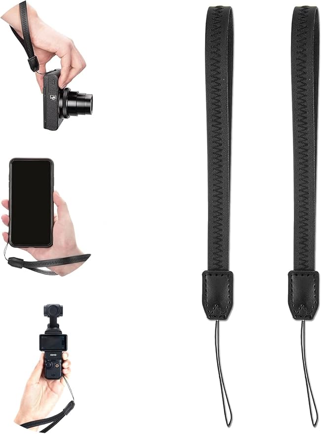 2PCS PU Leather Short Camera Hand Strap for Kodak PIXPRO FZ55 FZ45 & More | Durable,Lightweight,Camera Wrist Strap Lanyard String for PIXPRO C1 WPZ2 PowerShot V10 G7X G5X ZV-1II RX100VII GRIV DMC-LX10 by Kiorafoto