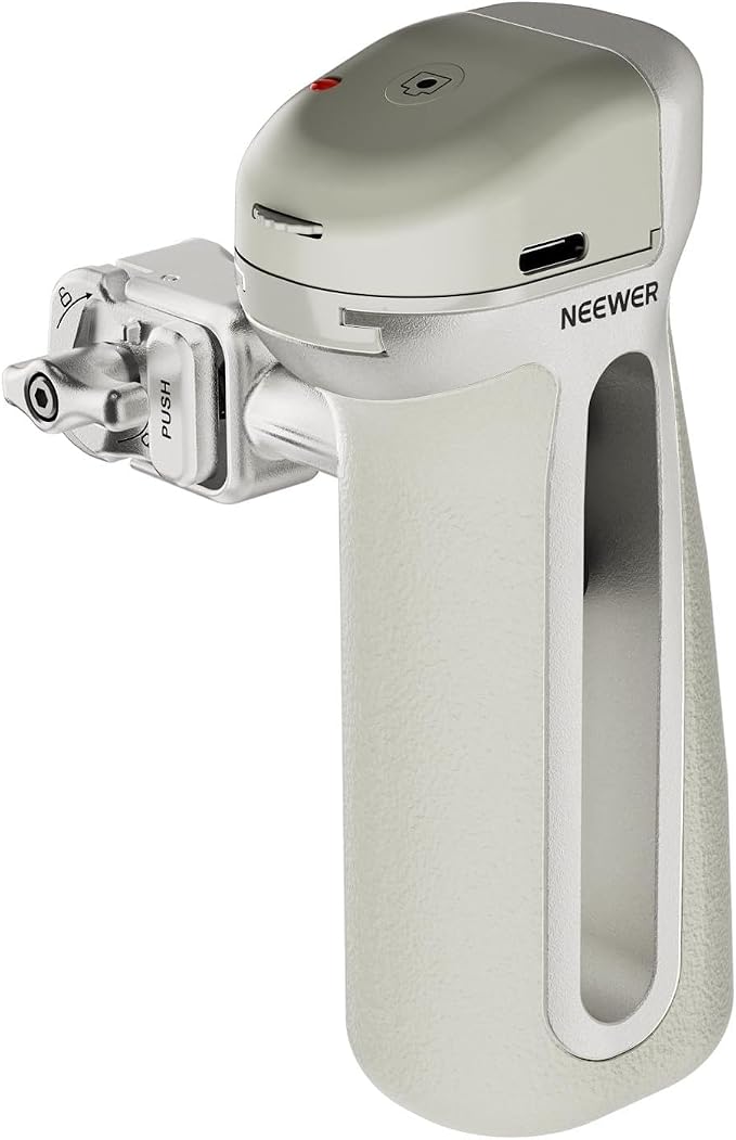 NEEWER Quick Release Bluetooth Side Handle with Cold Shoe & 360° Rotation, Compatible with Blackmagic Camera App for Focus Zoom iPhone 17 Pro Max 16 S25 Ultra Phone Cage Accessories, PA148E (Silver) by Neewer
