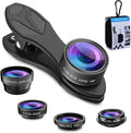 MIAO LAB 5 in 1 Phone Camera Lens Kit -0.63X Wide Angle Lens & 15X Macro Lens+190°Fisheye Lens/CPL + 2X Telephoto Lens Compatible with iPhone Samsung Sony and Most of Smartphone by MIAOLAB