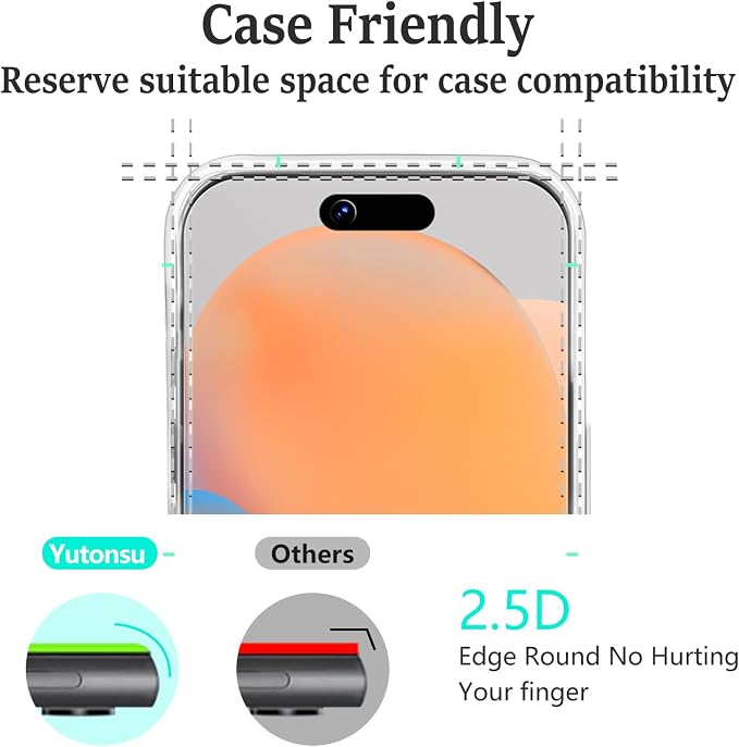2+2 Pack Privacy Screen Protector for iPhone 17 Air 6.5-Inch | with Camera Lens Protector, Anti-Spy Tempered Glass Film, Easy Installation, 9H Hardness, Case Friendly - Image 6