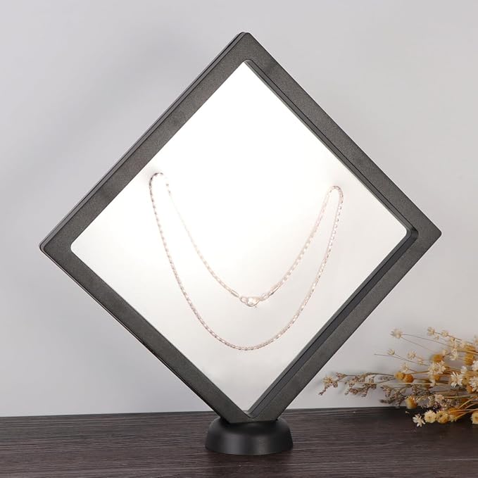 Gatuida Floating Frame Display Case for and Jewelry Black Transparent Pe Film Showcase for Medals Stamps and Memorabilia Use - Image 2