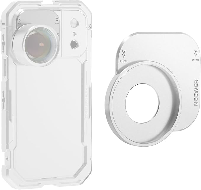 NEEWER 37mm Filter Lens Backplate for PA143/PA144 Phone Cage Only, Quick Release Video Rig Mobile Camera Photography Accessories Compatible with iPhone 17 Pro 17 Pro Max Beastgrip, PA152 (Silver) by Neewer