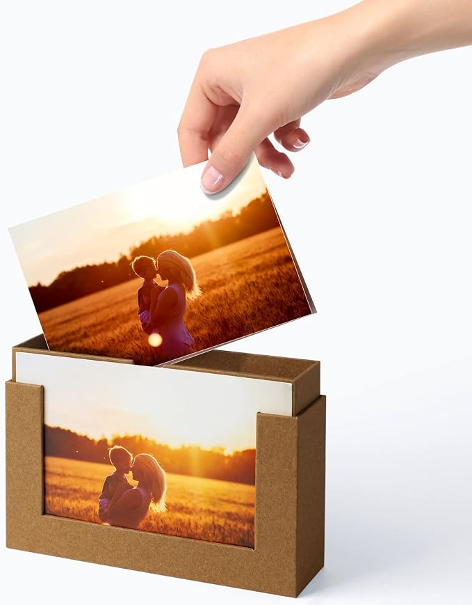 Cardboard Photo Boxes 5x7 For Pictures, Family Photos Storage Box Set, Photo Album Box Archival For Couple Photos, Postcards Box (2 pack) - Image 4