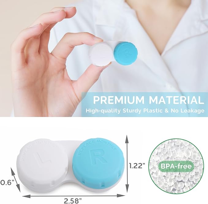 DEWSENSI 6 Pack Contact Lens Case, Colorful Empty Contact Lens Cases Box Holder Container for Storage, Travel, Daily Home Use (Multi-color A) - Image 2