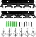 2-Set Wall Mounted Multi Mic Holder, Organizer for 8 Handheld Mics, Metal | Compatible with 5/8 & 3/8 Thread Stand, with Rubber Pad, Wired/Wireless Mic Storage for Church/Stage/Podcast Setup, 2 Pack by EtourAudio