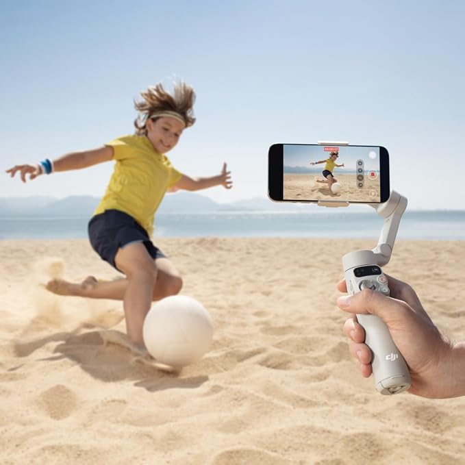 DJI Osmo Mobile 7 Gimbal Stabilizer for iPhone, Android, Built-in Tripod, 3-Axis Phone Gimbal, ActiveTrack 7.0, ShotGuides, 10hrs Use, Phone Charging + Portable Charger + Wireless Mic Set + 20W Plug - Image 6