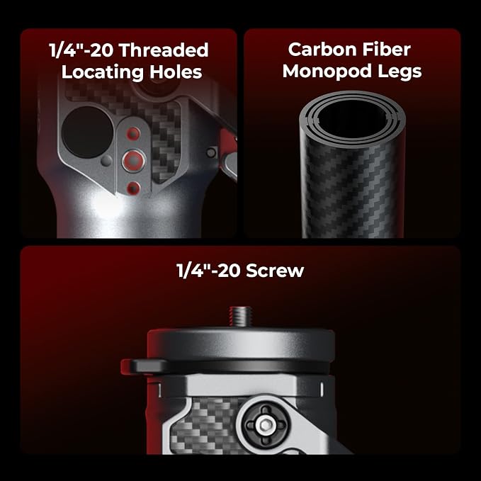 SmallRig 166.5cm / 65.6" Carbon Fiber Monopod for Camera, Compact Camera Monopod with One-Touch Height Adjustment, Max. 5kg Playload Ball Head, Storage Size of 68cm / 26.8", Weighs 1.72kg / 3.8lb - Image 7