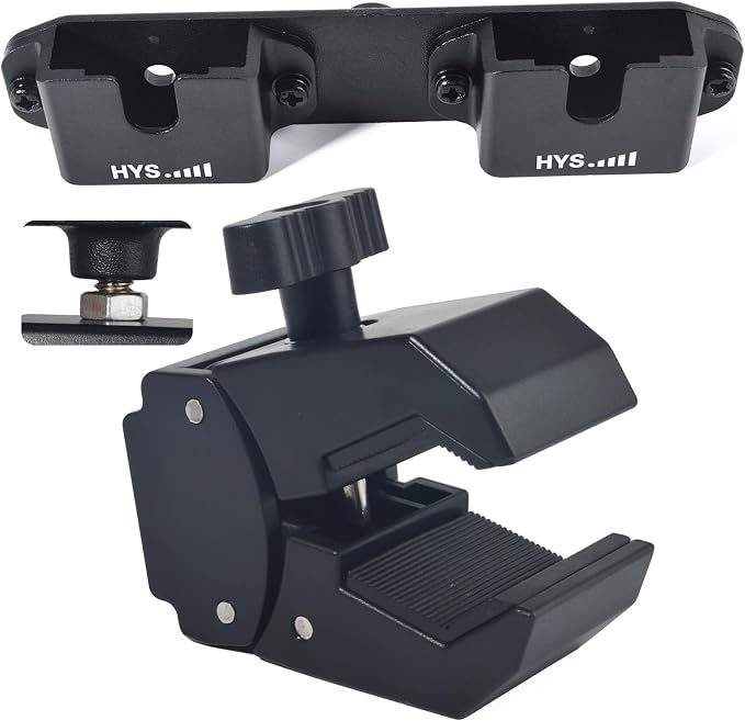 HYS Clamping Mechanism for the Handheld CB Radio/Marine Radio/Walkie Talkie/ Mobile Radio Shoulder Speaker Mic is Strong and the Quick-Release,Belt Clip& Round Knob Holder Base - Image 7