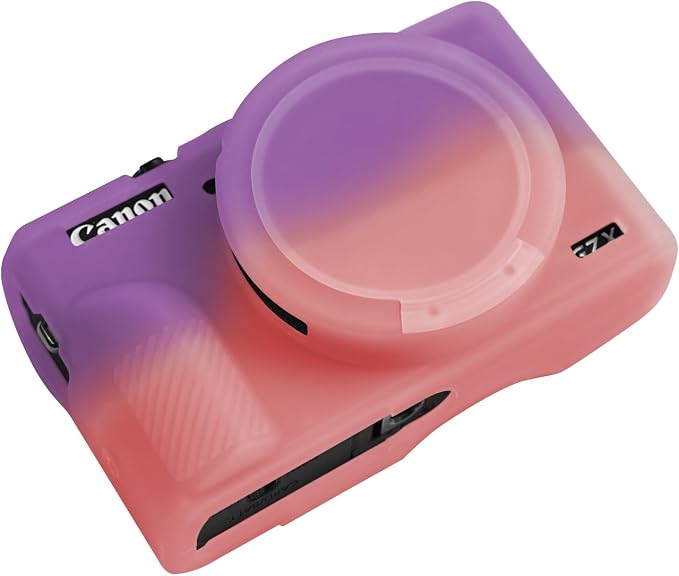Easy Hood Camera Case Cover for Canon Powershot G7X Mark III (Purple Pink) | With Removable Lens Cover,Soft Silicone Protective Case,Anti-Scratch,Slim Fit,Enhanced Grip,Lightweight Camera Accessories by EasyHood