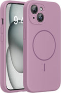 Miracase Silicone & Magnetic for iPhone 15 Case, Blackcurrant | Compatible with MagSafe, Soft Microfiber Lining, Premium Silicone Cover Shockproof Drop Protection Phone Case for 15 by Miracase